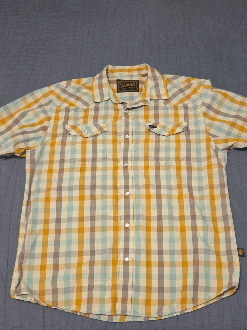 Howler Bros Plaid Short-Sleeve Button-Up Shirt